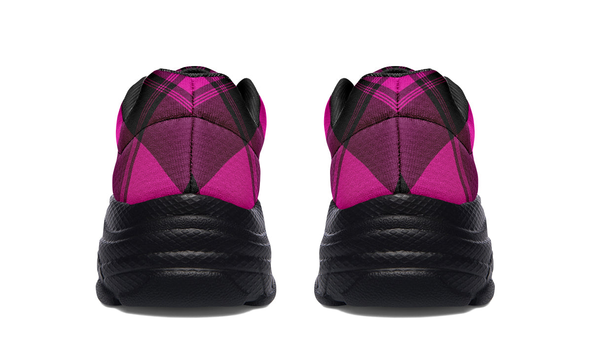 Pretty In Pink Plaid Chunky Sneakers