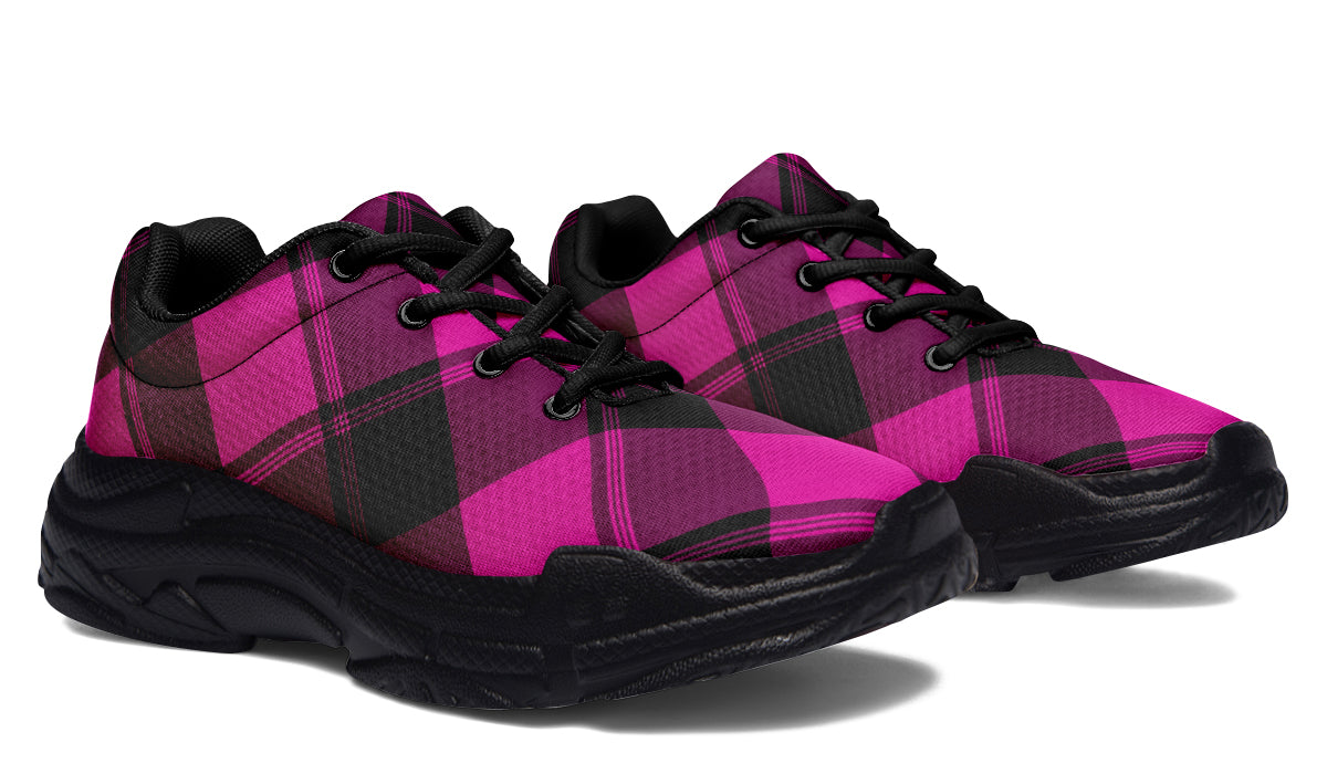 Pretty In Pink Plaid Chunky Sneakers