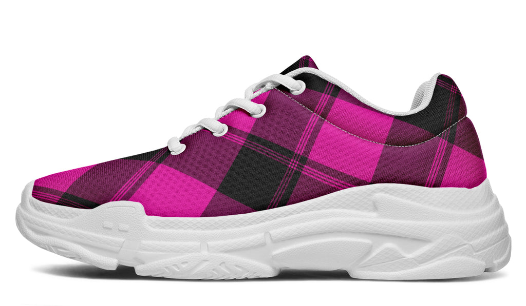 Pretty In Pink Plaid Chunky Sneakers