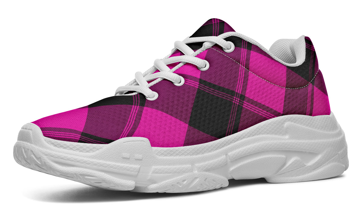 Pretty In Pink Plaid Chunky Sneakers