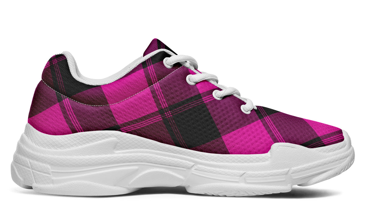 Pretty In Pink Plaid Chunky Sneakers