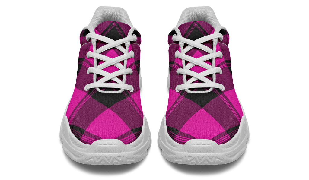 Pretty In Pink Plaid Chunky Sneakers