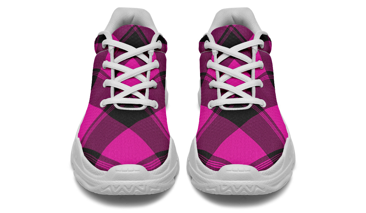 Pretty In Pink Plaid Chunky Sneakers