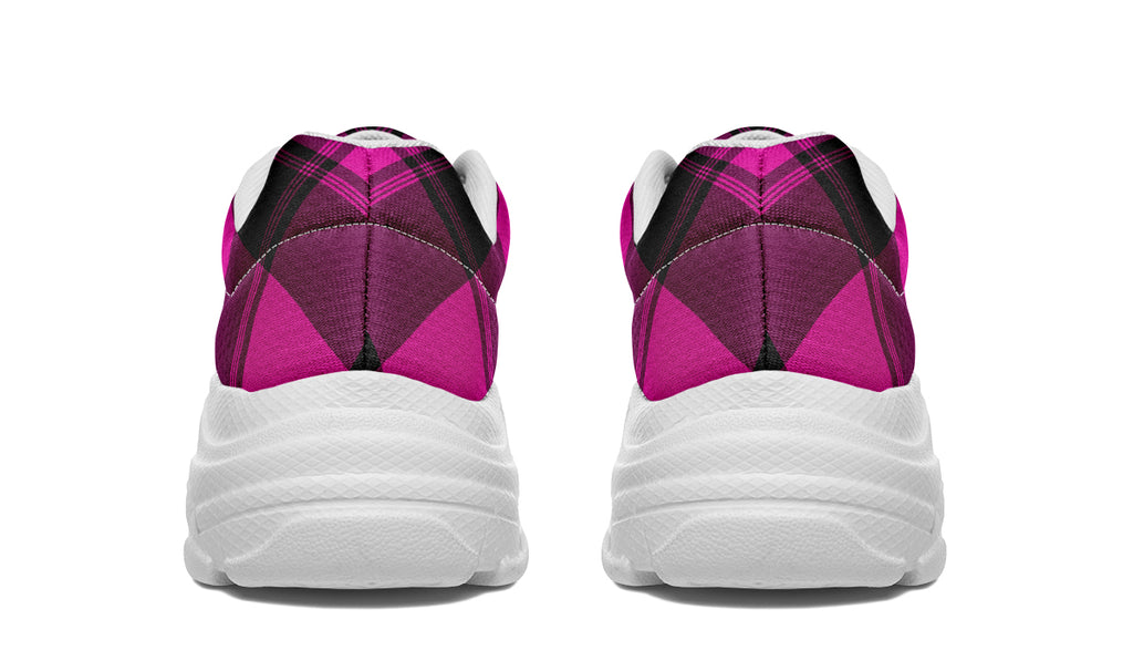 Pretty In Pink Plaid Chunky Sneakers