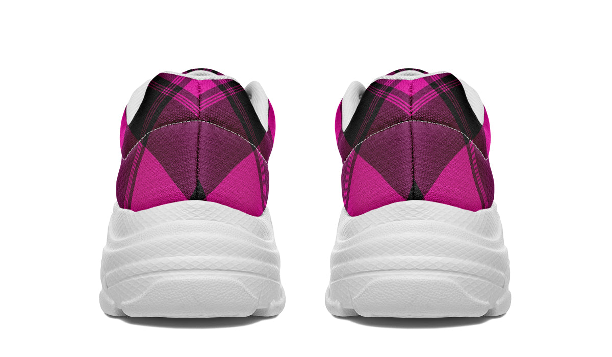 Pretty In Pink Plaid Chunky Sneakers