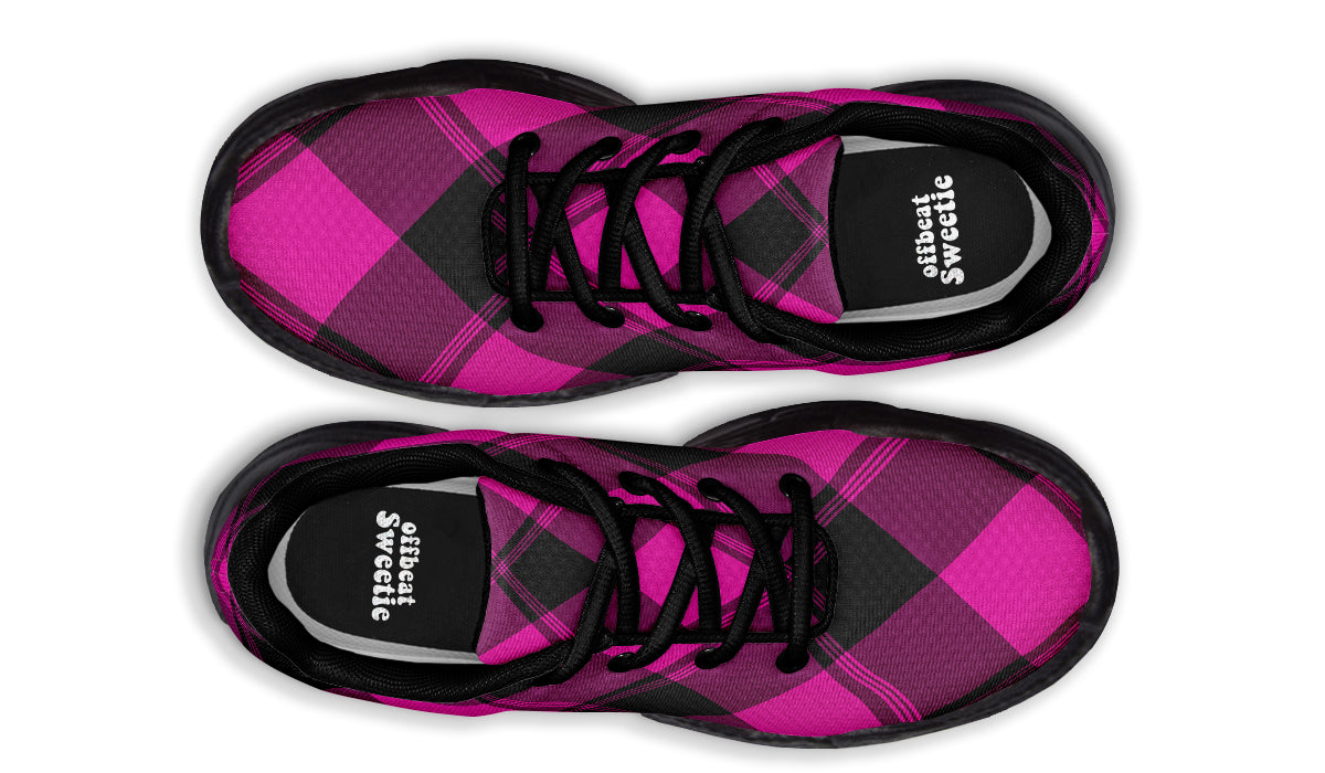 Pretty In Pink Plaid Chunky Sneakers