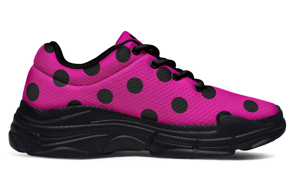 Pretty In Pink Polka Dot Chunky Sneakers