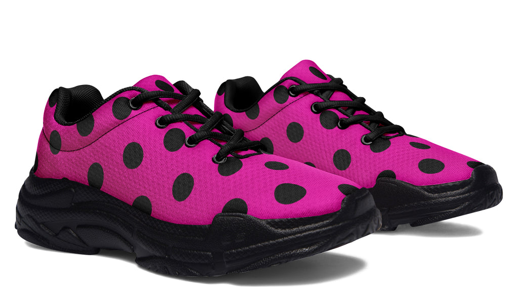 Pretty In Pink Polka Dot Chunky Sneakers
