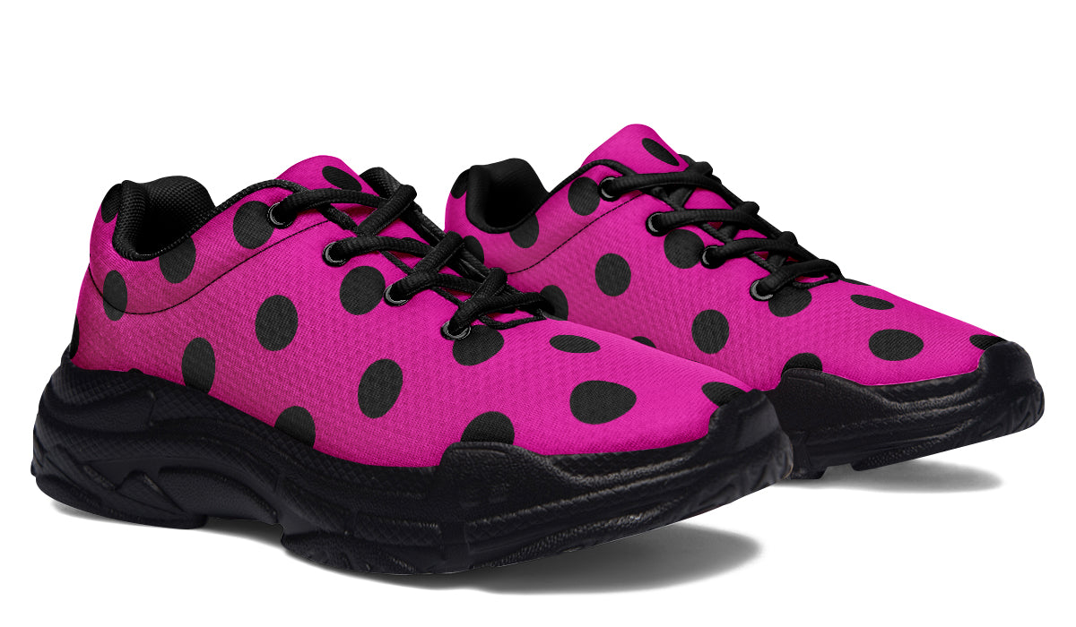 Pretty In Pink Polka Dot Chunky Sneakers