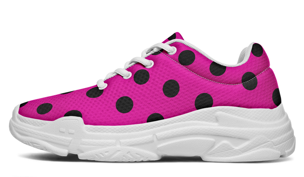 Pretty In Pink Polka Dot Chunky Sneakers