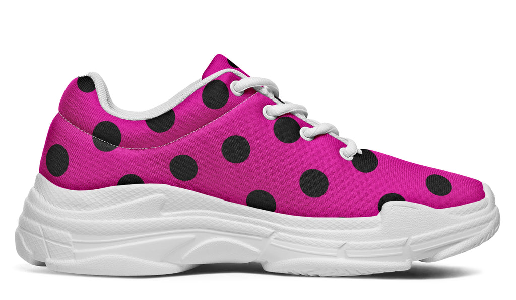 Pretty In Pink Polka Dot Chunky Sneakers