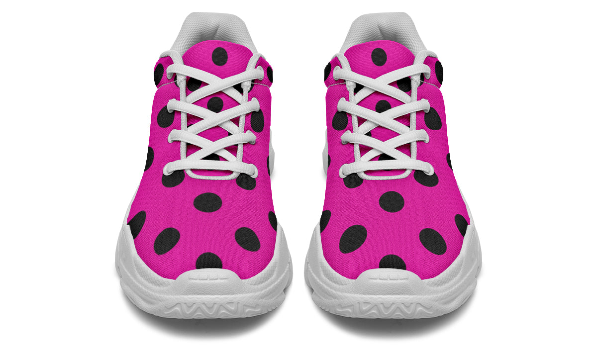 Pretty In Pink Polka Dot Chunky Sneakers