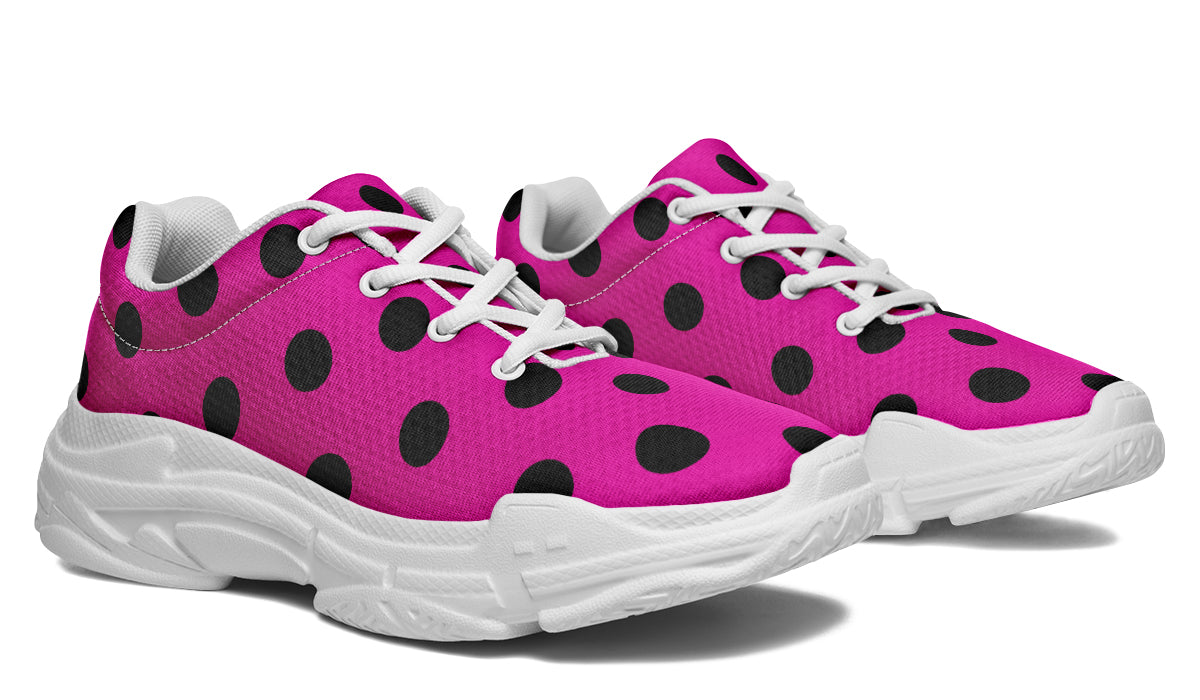 Pretty In Pink Polka Dot Chunky Sneakers