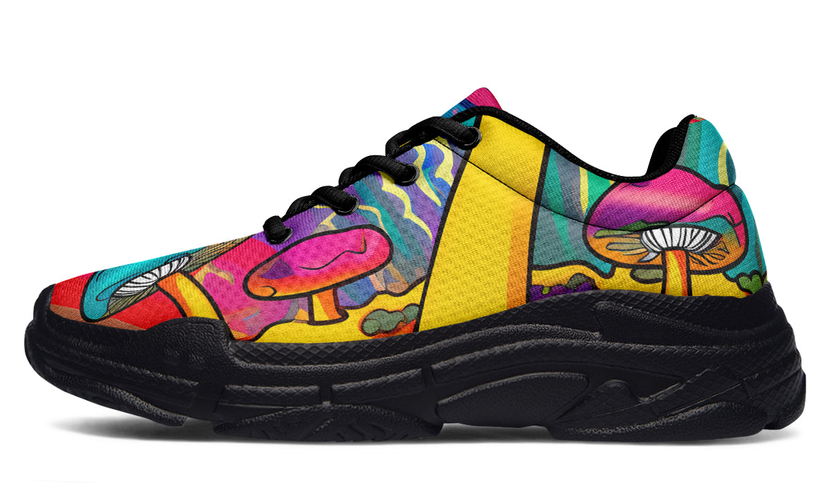 Psychedelic Mushies Chunky Sneakers - Offbeat Sweetie