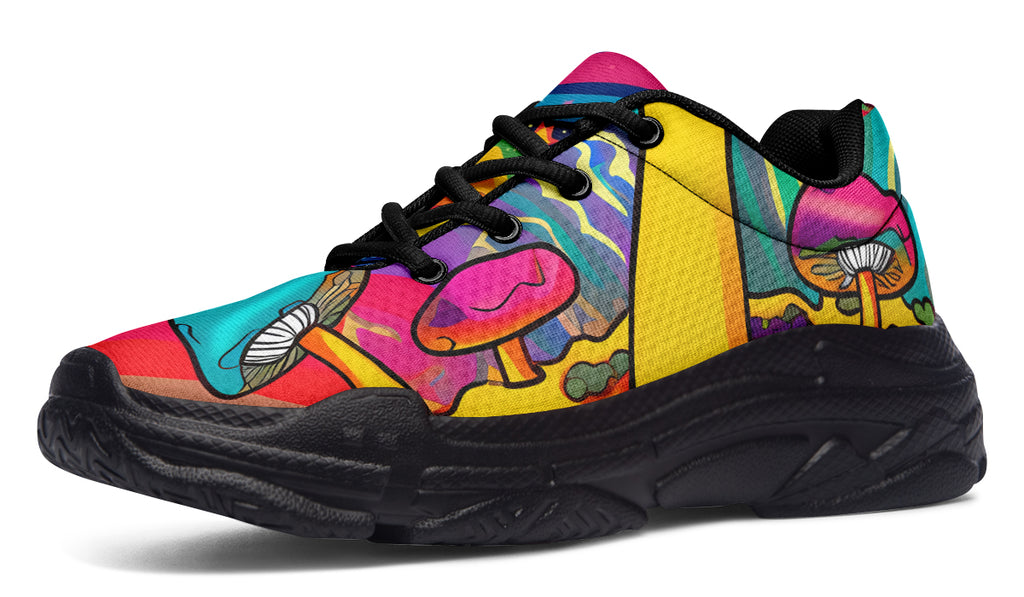 Psychedelic Mushies Chunky Sneakers - Offbeat Sweetie