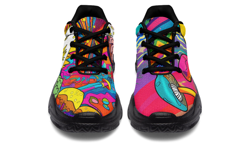 Psychedelic Mushies Chunky Sneakers - Offbeat Sweetie