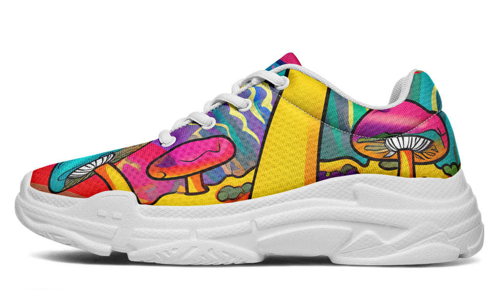 Psychedelic Mushies Chunky Sneakers - Offbeat Sweetie