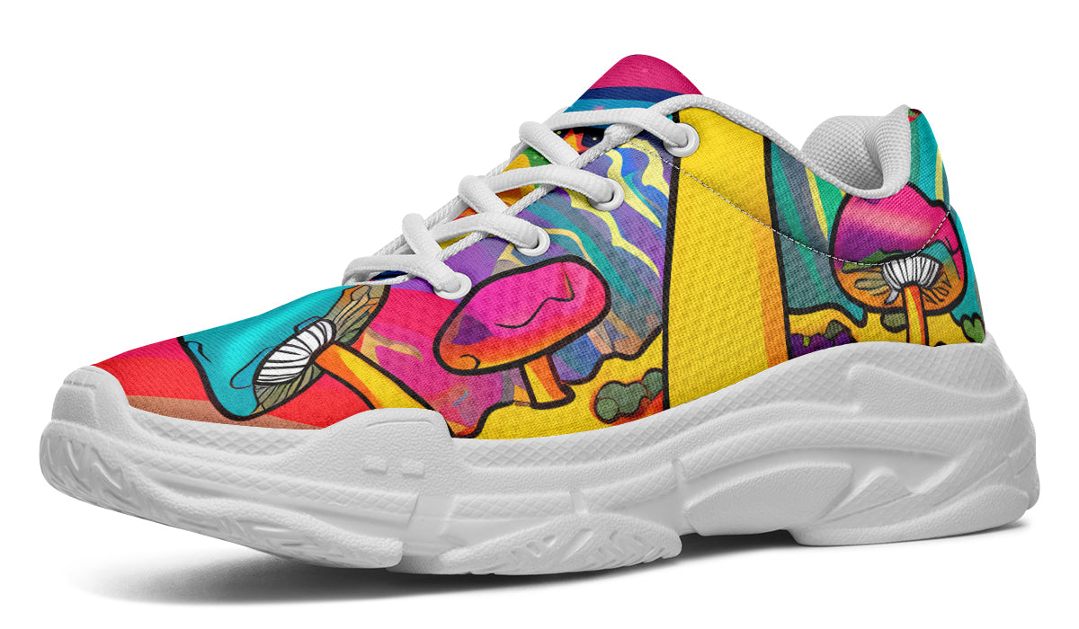 Psychedelic Mushies Chunky Sneakers - Offbeat Sweetie