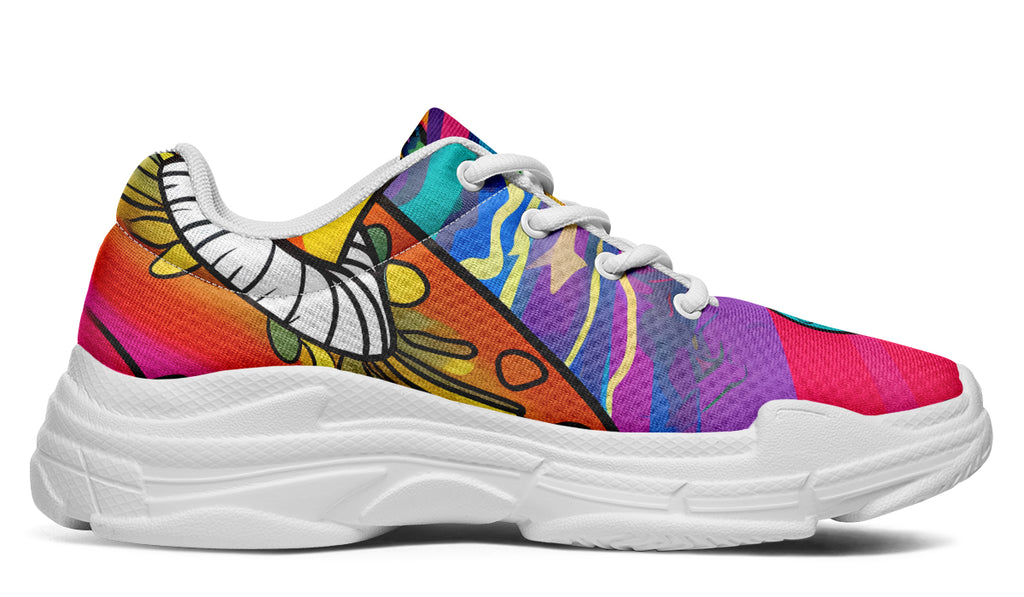Psychedelic Mushies Chunky Sneakers - Offbeat Sweetie