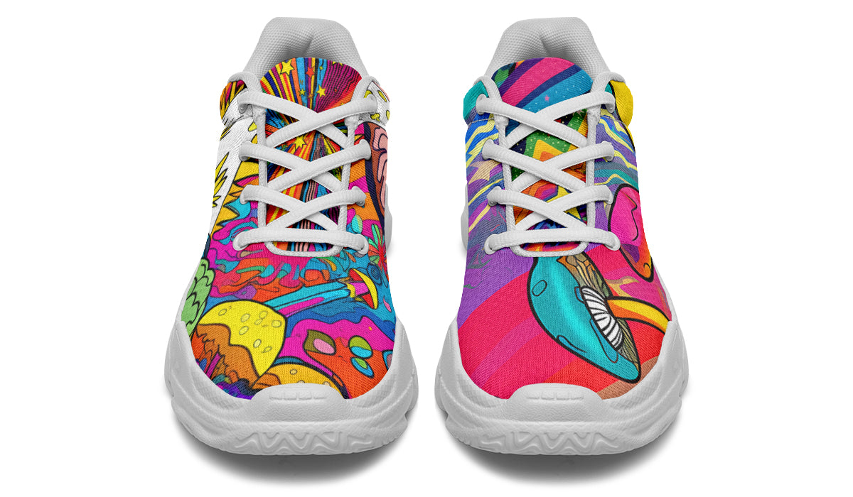 Psychedelic Mushies Chunky Sneakers - Offbeat Sweetie