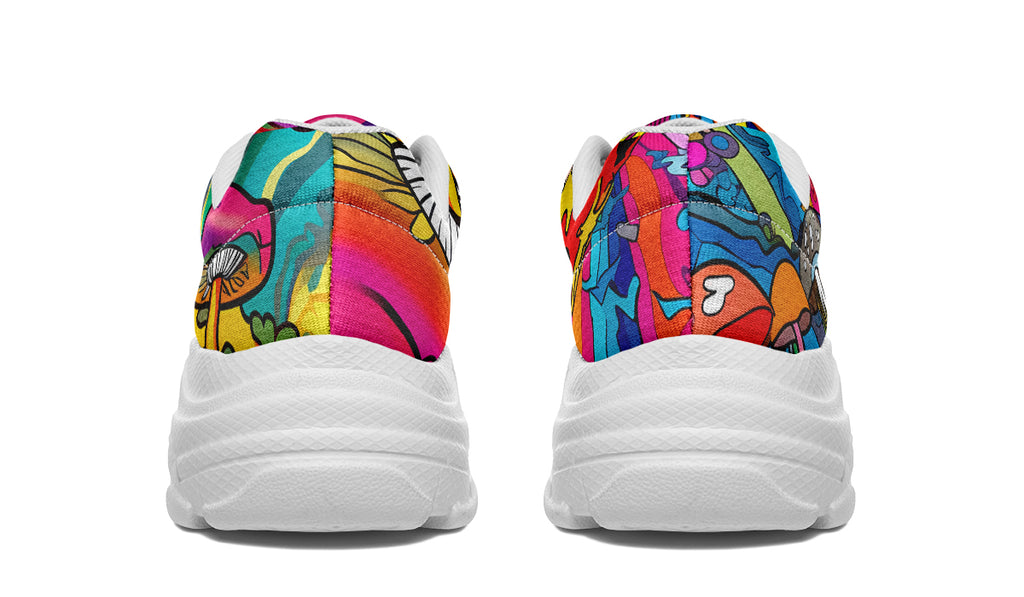 Psychedelic Mushies Chunky Sneakers - Offbeat Sweetie