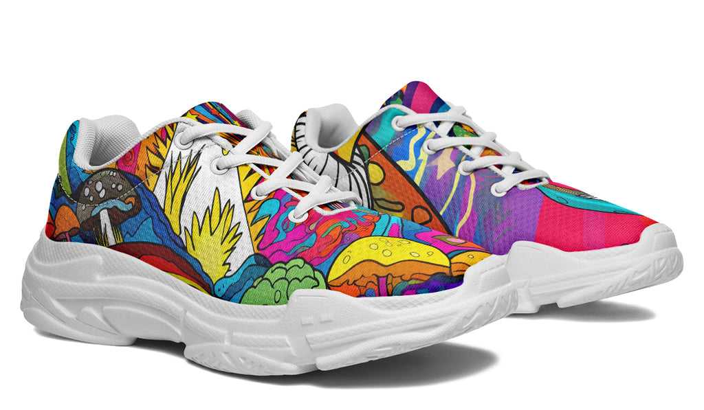 Psychedelic Mushies Chunky Sneakers - Offbeat Sweetie