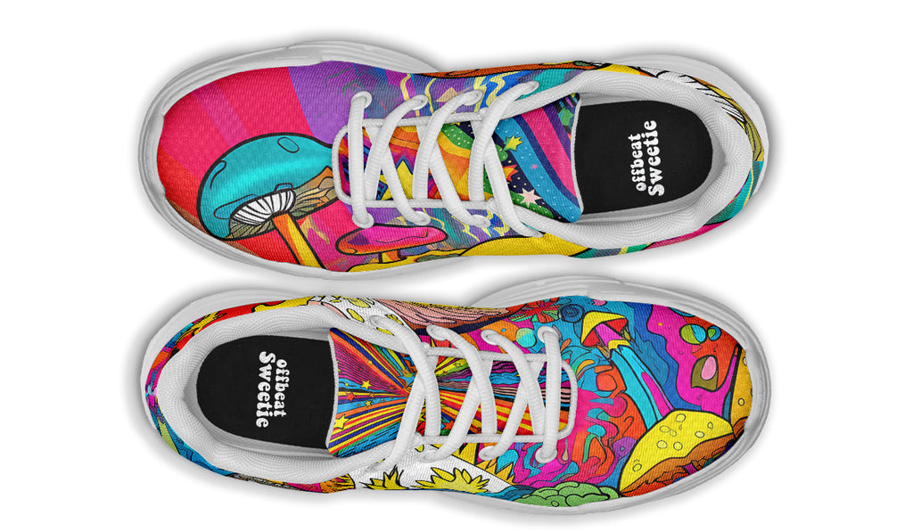 Psychedelic Mushies Chunky Sneakers - Offbeat Sweetie