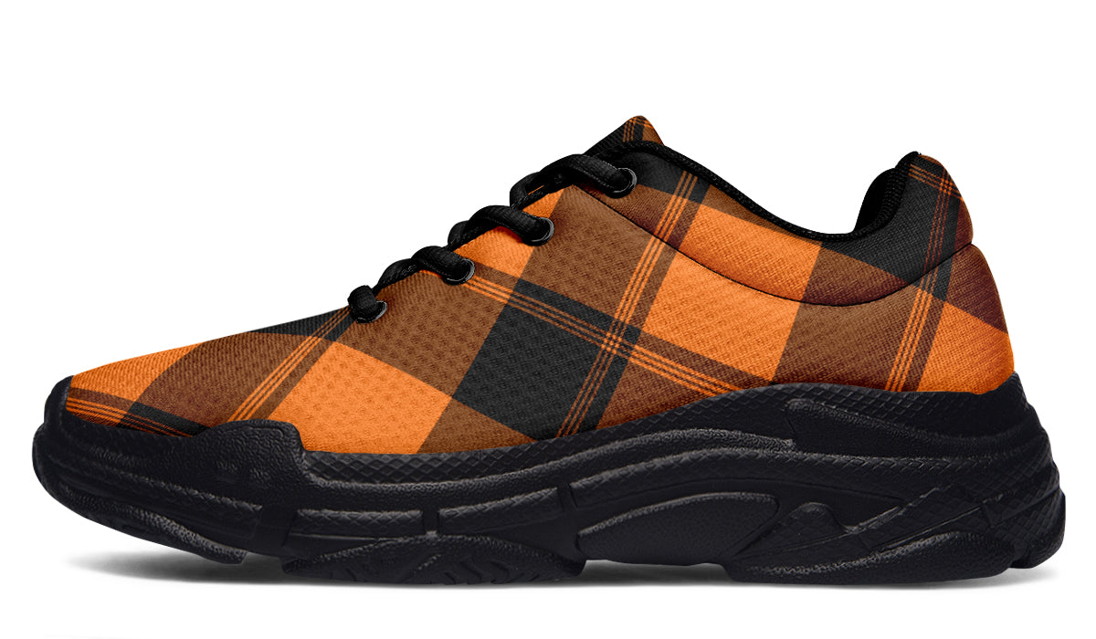 Pumpkin Pop Plaid Chunky Sneakers