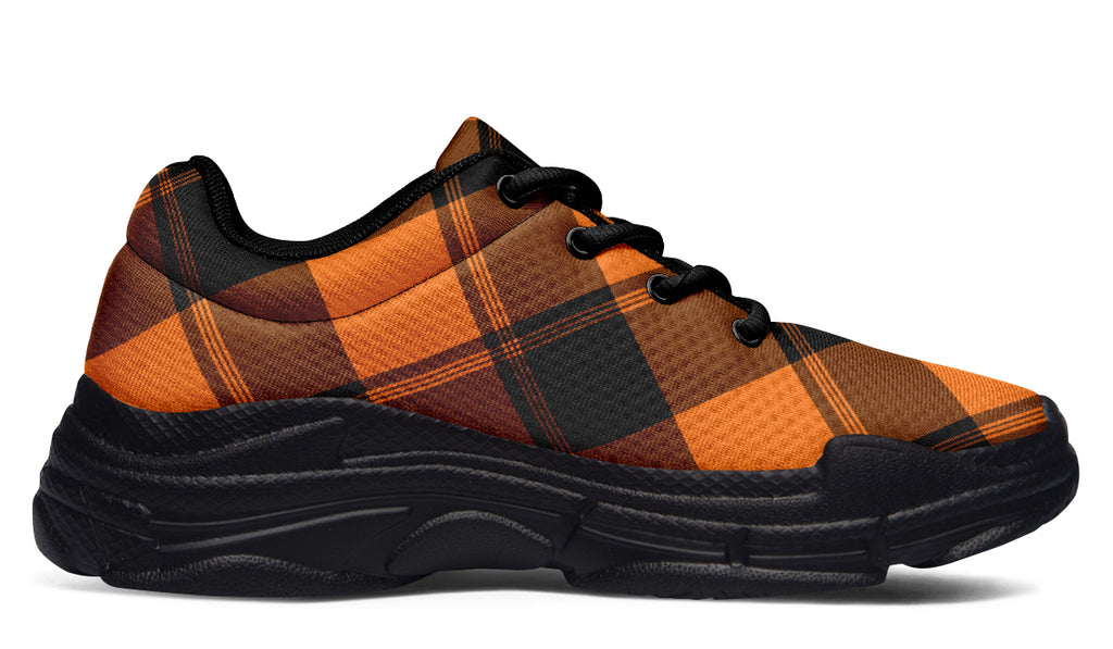 Pumpkin Pop Plaid Chunky Sneakers