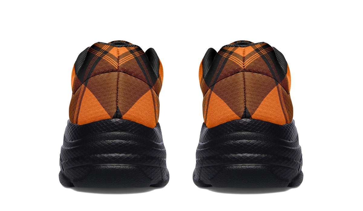Pumpkin Pop Plaid Chunky Sneakers