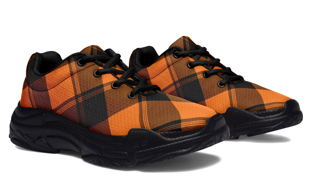 Pumpkin Pop Plaid Chunky Sneakers
