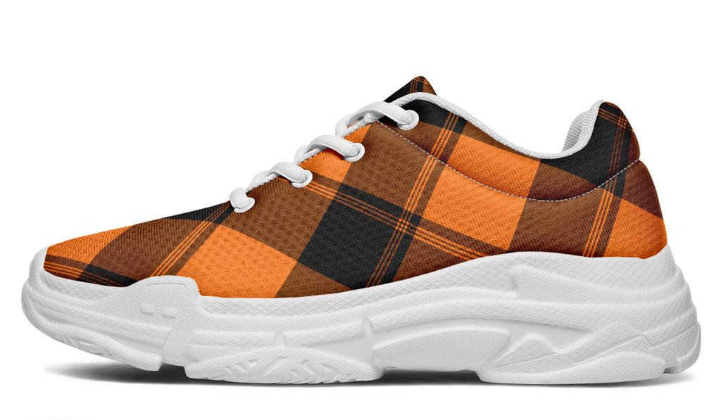 Pumpkin Pop Plaid Chunky Sneakers
