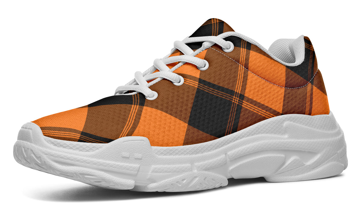 Pumpkin Pop Plaid Chunky Sneakers