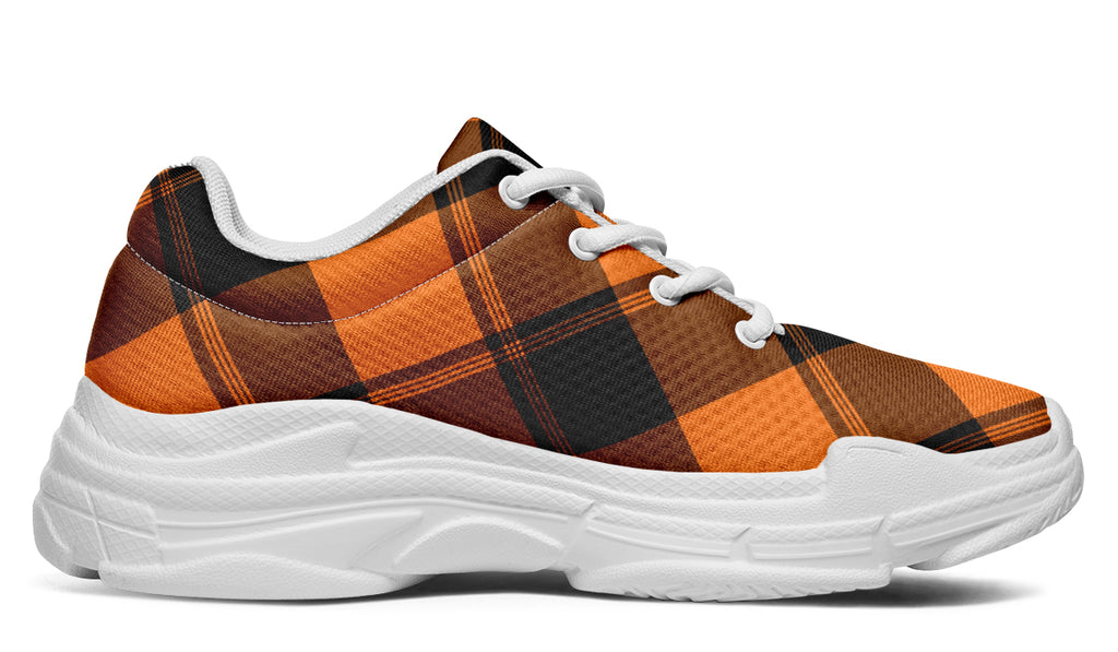 Pumpkin Pop Plaid Chunky Sneakers