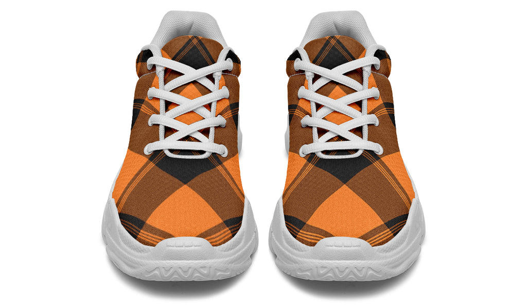 Pumpkin Pop Plaid Chunky Sneakers