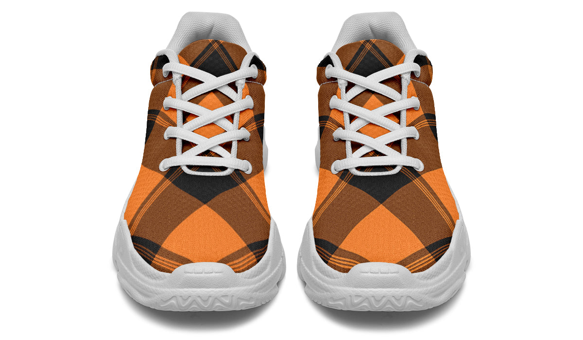 Pumpkin Pop Plaid Chunky Sneakers