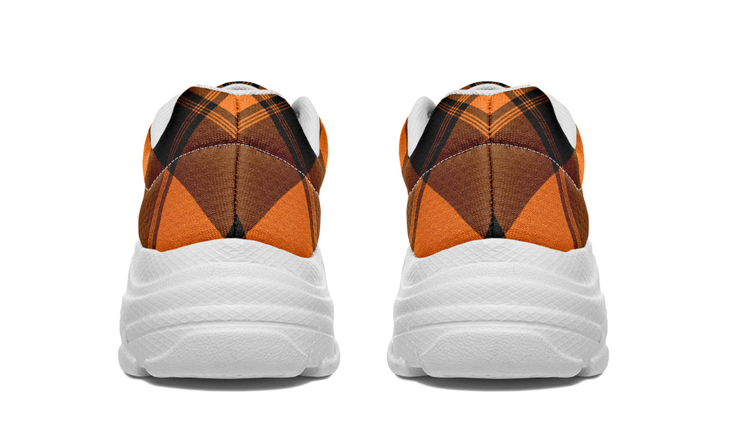 Pumpkin Pop Plaid Chunky Sneakers