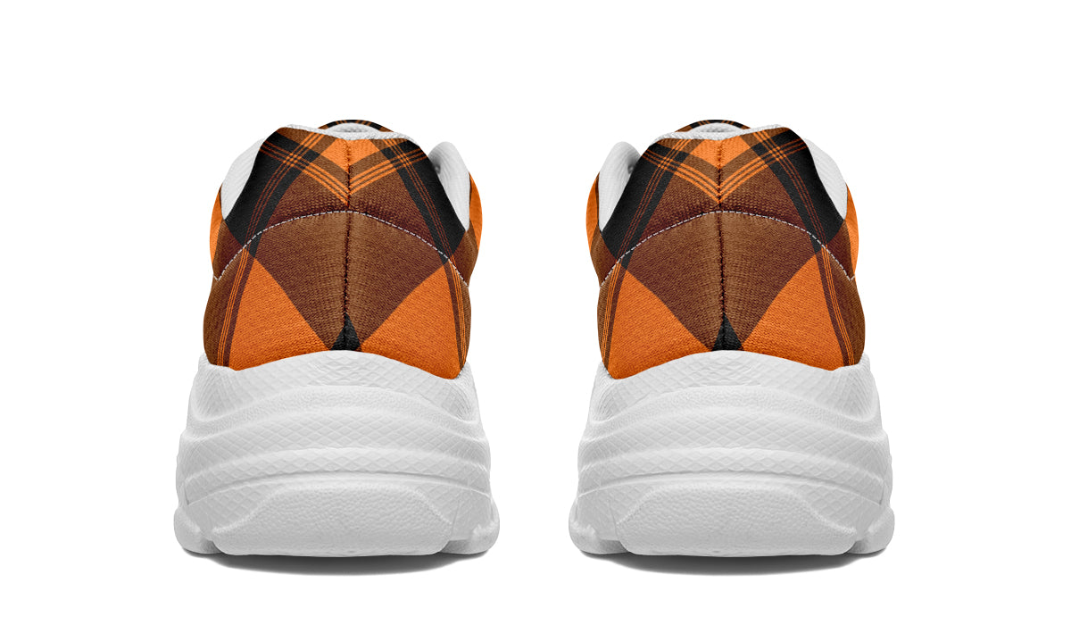 Pumpkin Pop Plaid Chunky Sneakers