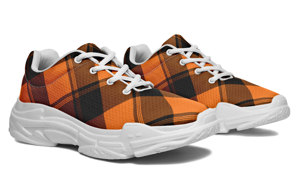 Pumpkin Pop Plaid Chunky Sneakers