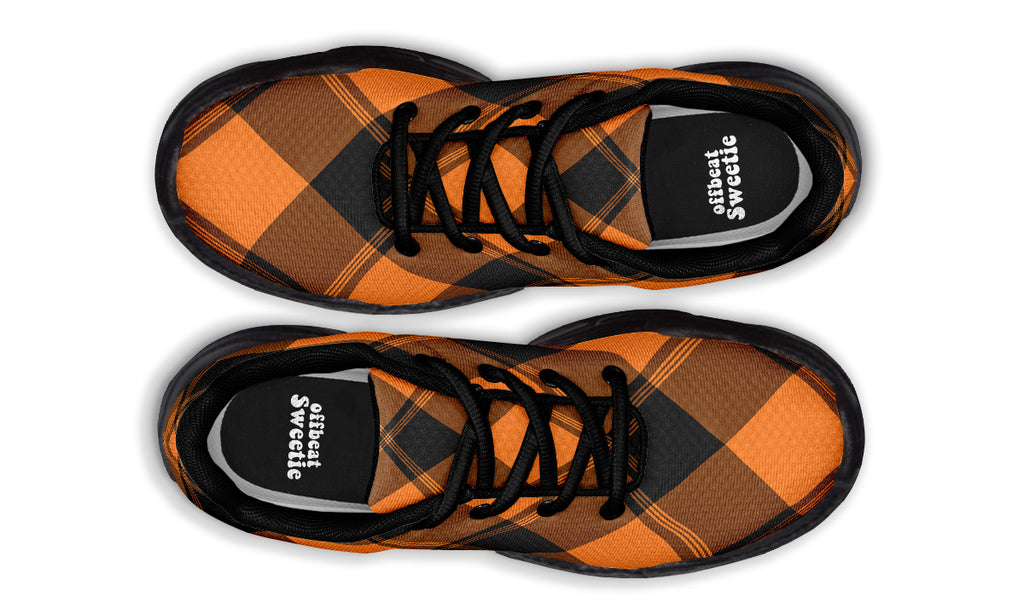 Pumpkin Pop Plaid Chunky Sneakers