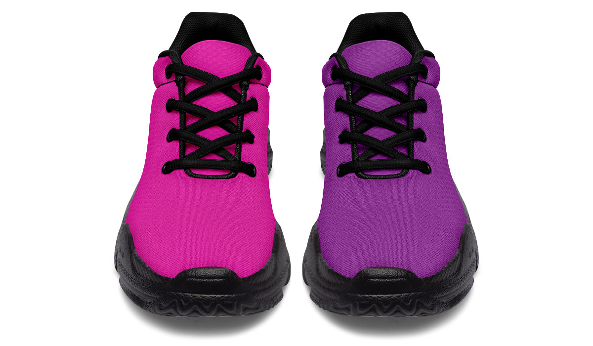 Purple And Pink Mismatch Chunky Sneakers - Offbeat Sweetie