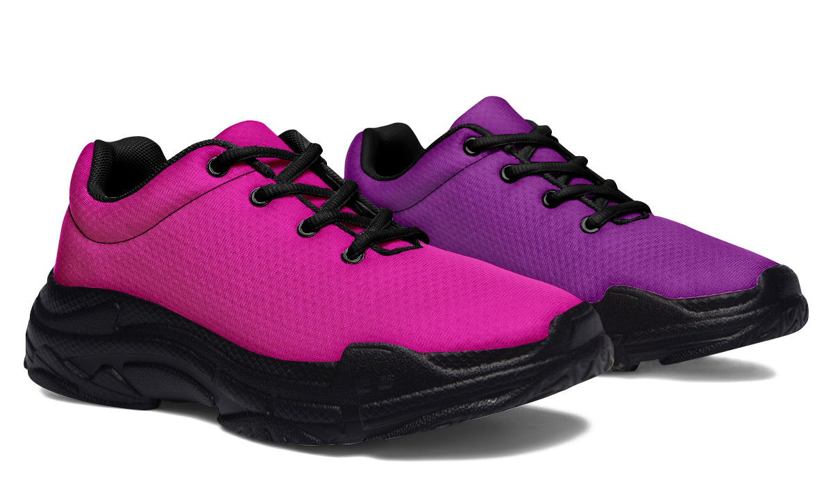 Purple And Pink Mismatch Chunky Sneakers - Offbeat Sweetie