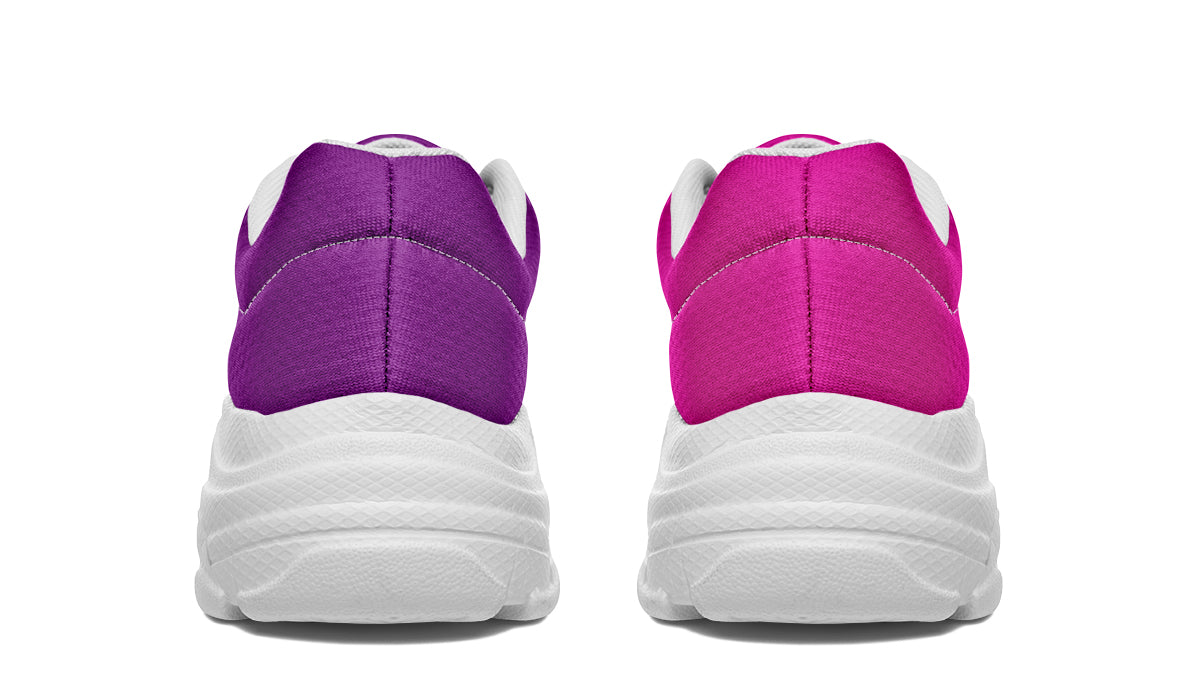 Purple And Pink Mismatch Chunky Sneakers - Offbeat Sweetie