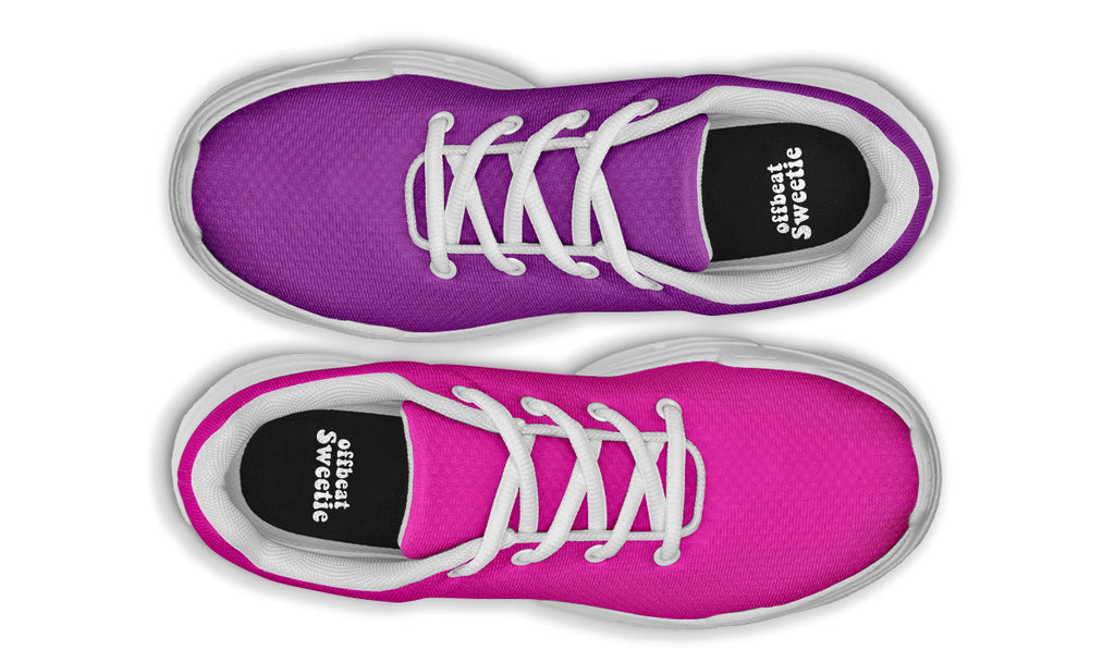 Purple And Pink Mismatch Chunky Sneakers - Offbeat Sweetie