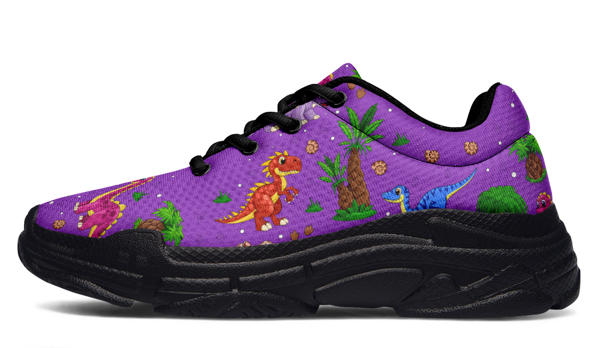 Purple Baby Dinos Chunky Sneakers - Offbeat Sweetie