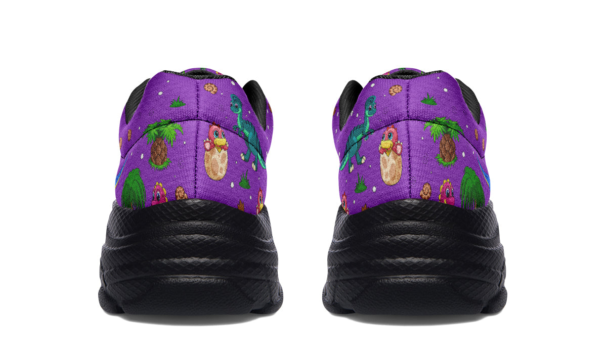 Purple Baby Dinos Chunky Sneakers - Offbeat Sweetie