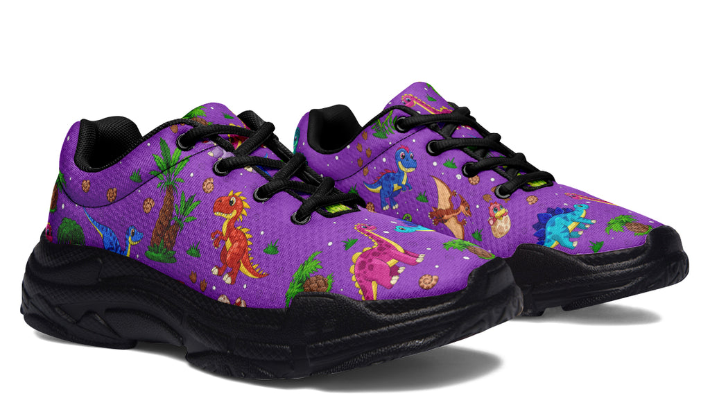 Purple Baby Dinos Chunky Sneakers - Offbeat Sweetie