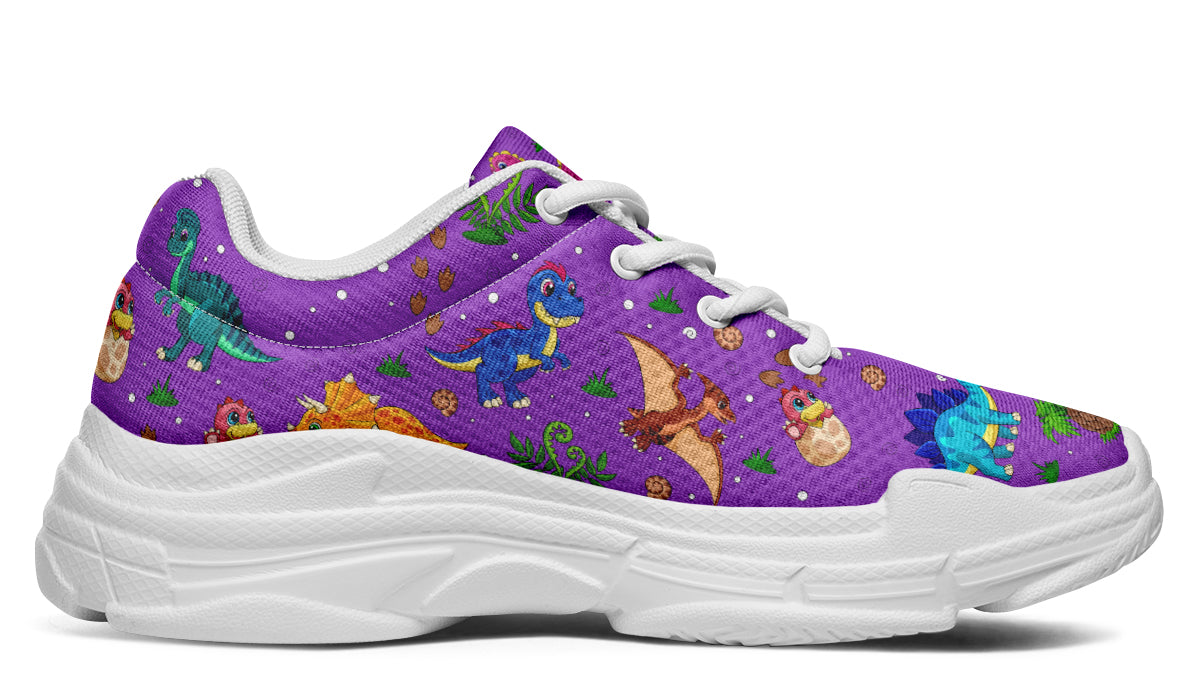 Purple Baby Dinos Chunky Sneakers - Offbeat Sweetie