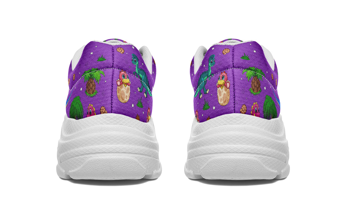 Purple Baby Dinos Chunky Sneakers - Offbeat Sweetie