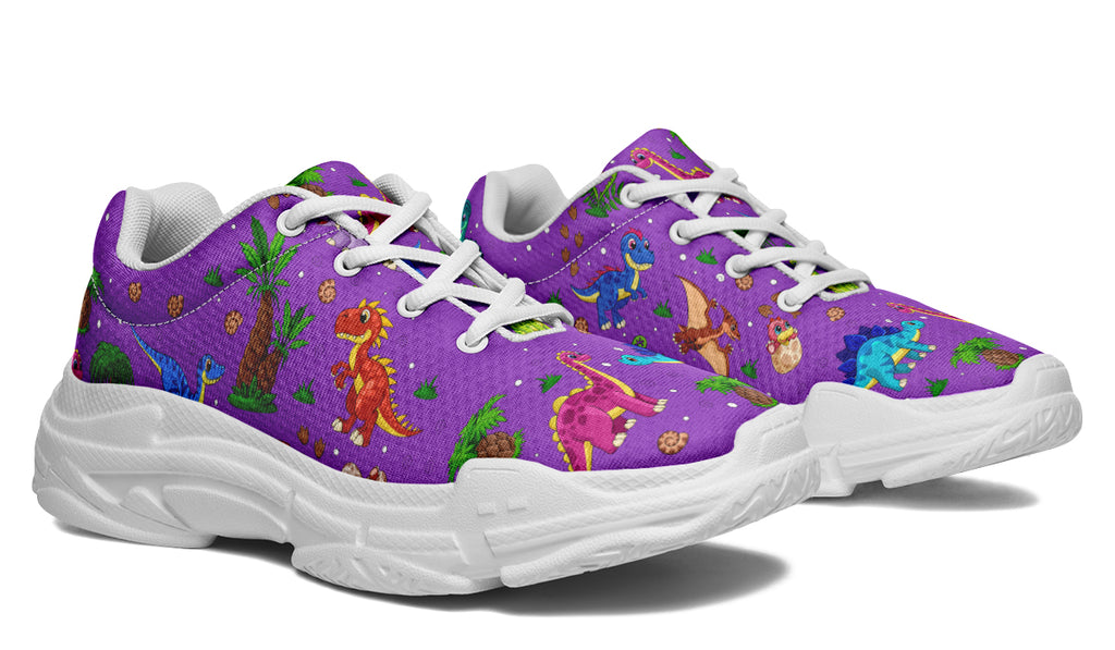 Purple Baby Dinos Chunky Sneakers - Offbeat Sweetie